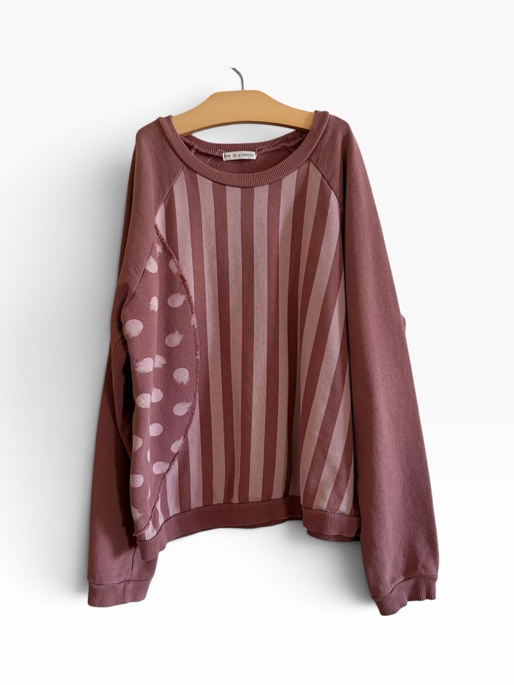 Two in a Castle Striped & Dot Rose Pullover